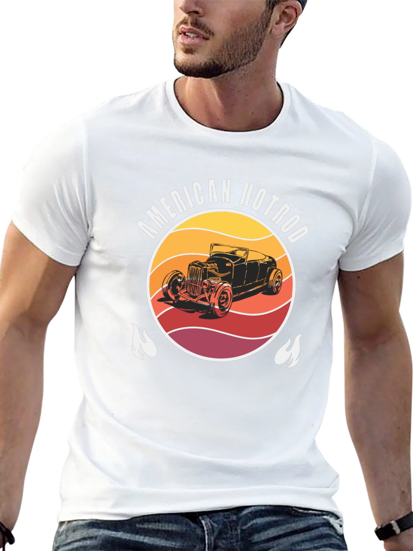 American Hotrod Graphic T-Shirt - Vintage Car Design