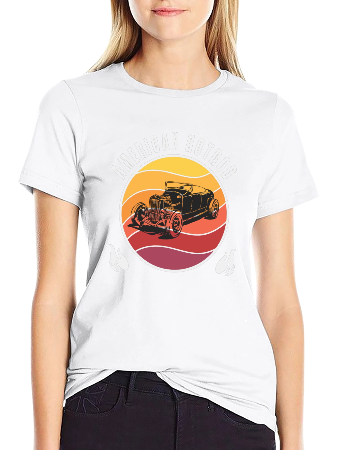 American Hotrod Graphic T-Shirt - Vintage Car Design