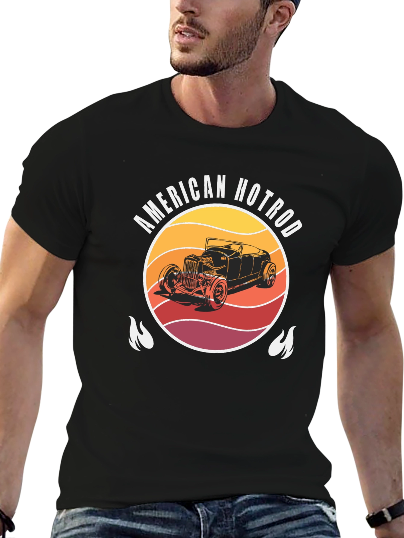 American Hotrod Graphic T-Shirt - Vintage Car Design