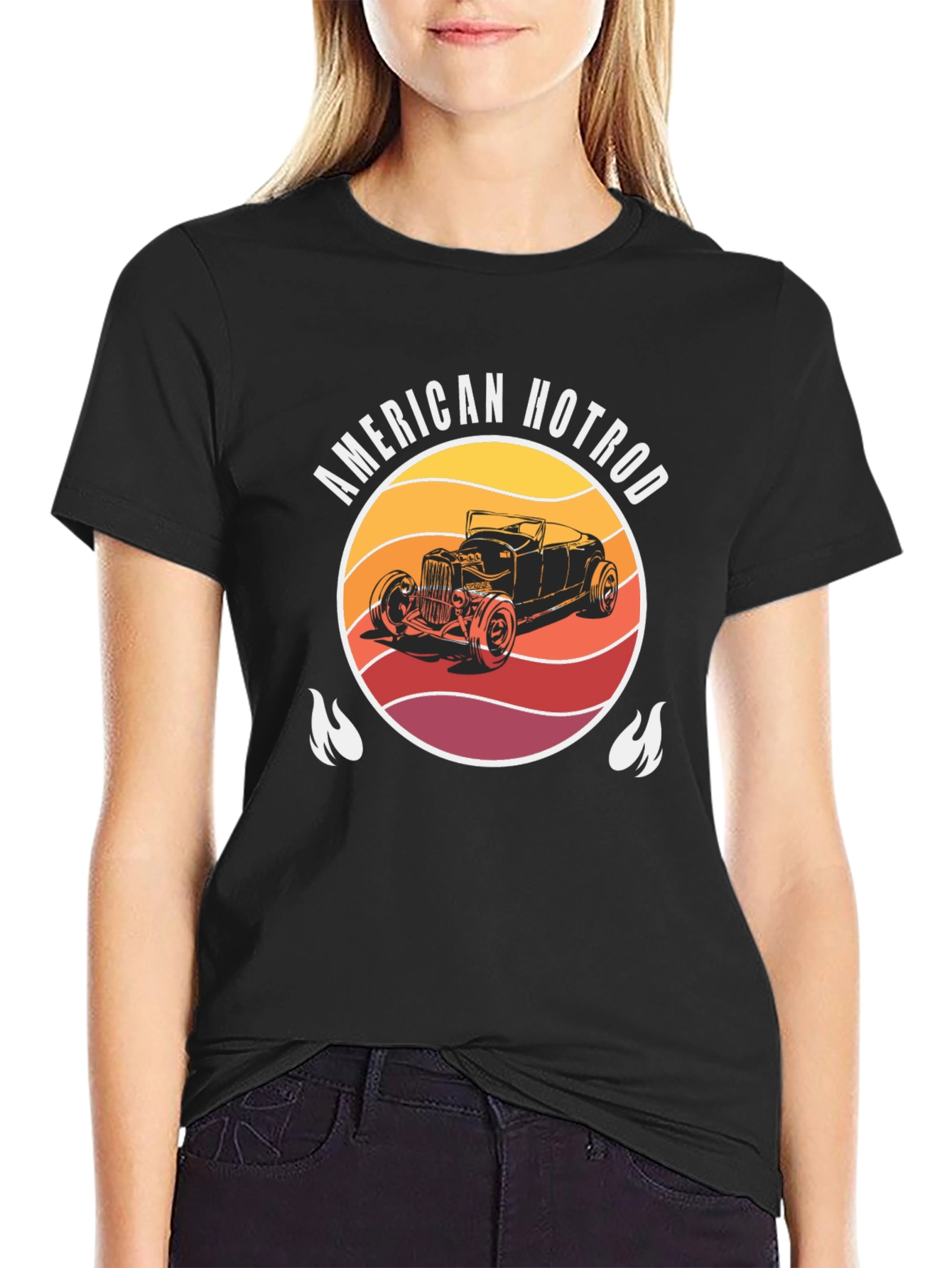 American Hotrod Graphic T-Shirt - Vintage Car Design