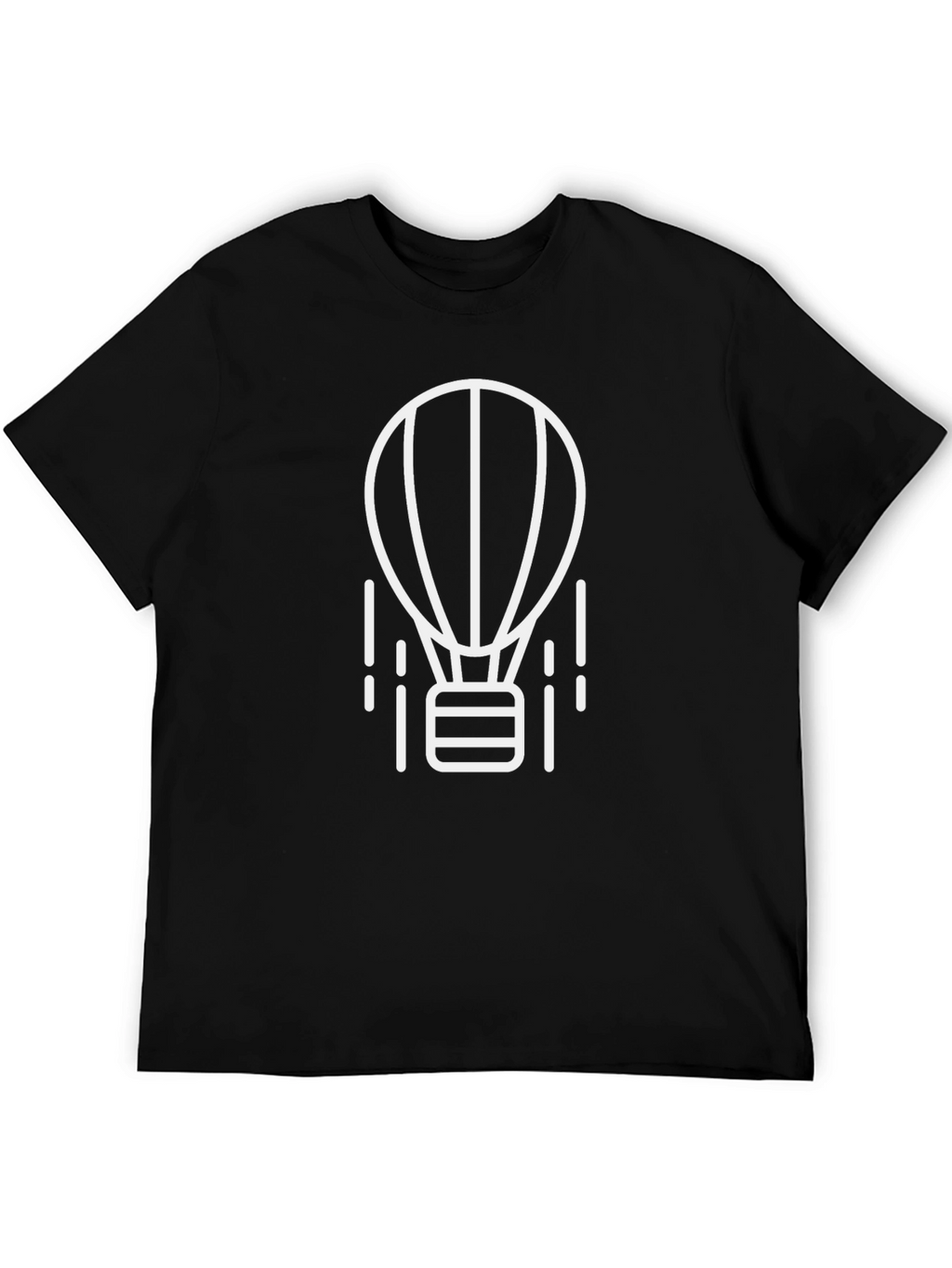 Black T-Shirt with Hot Air Balloon Graphic