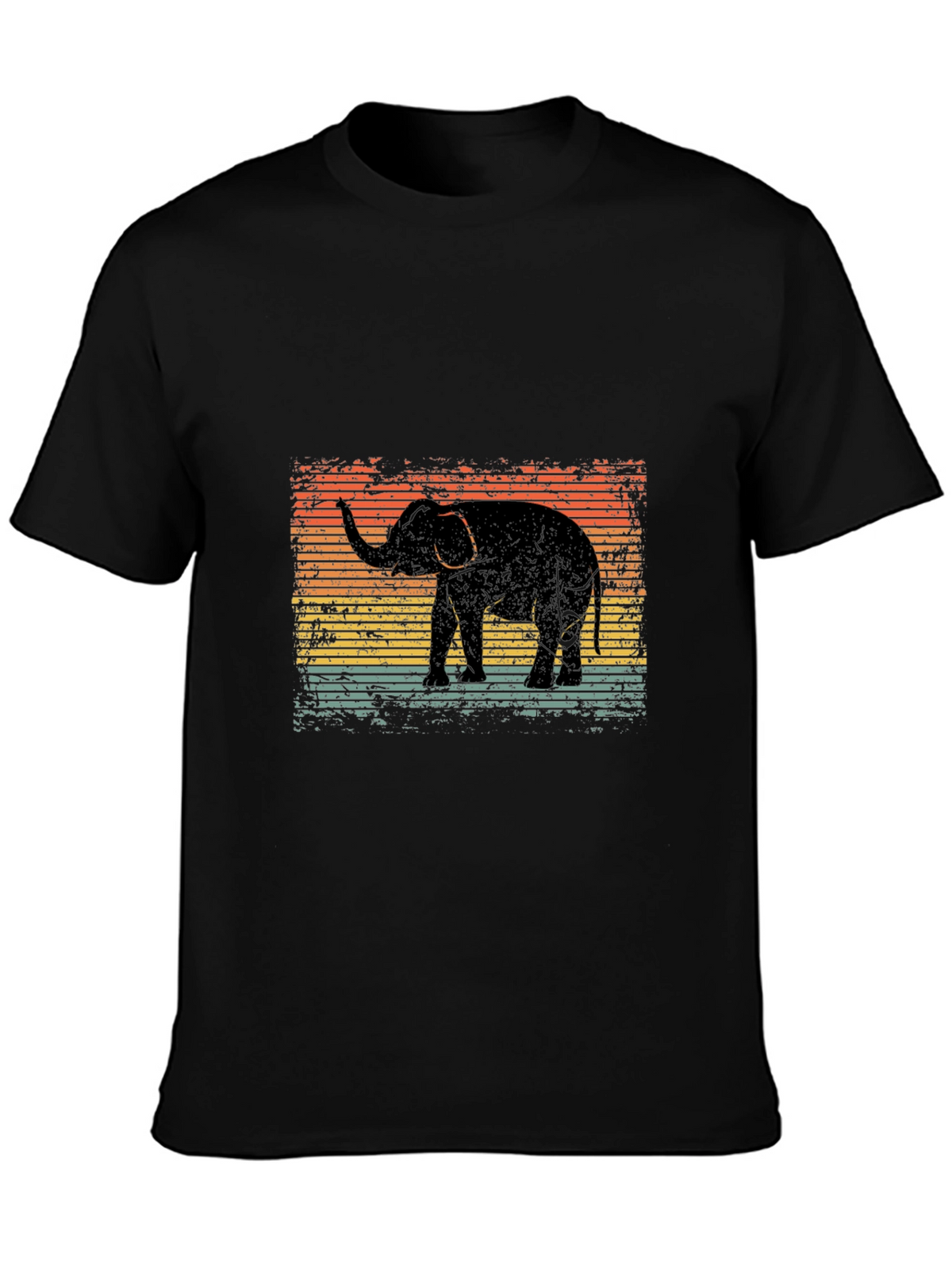 Vintage Elephant Graphic Black T-Shirt