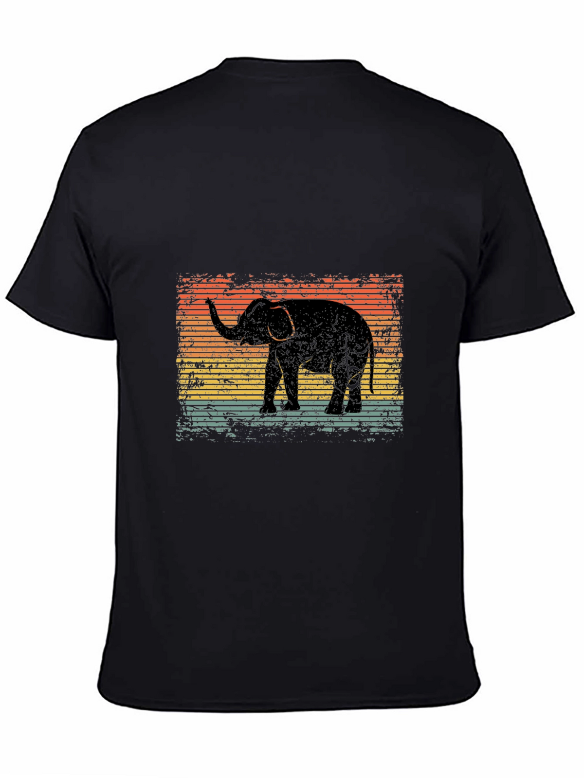 Vintage Elephant Graphic Black T-Shirt