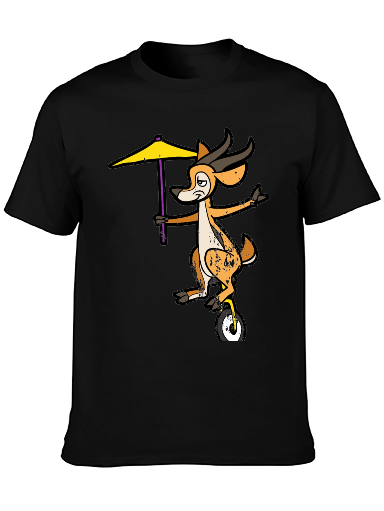 Funny Deer Unicycle Graphic Tee