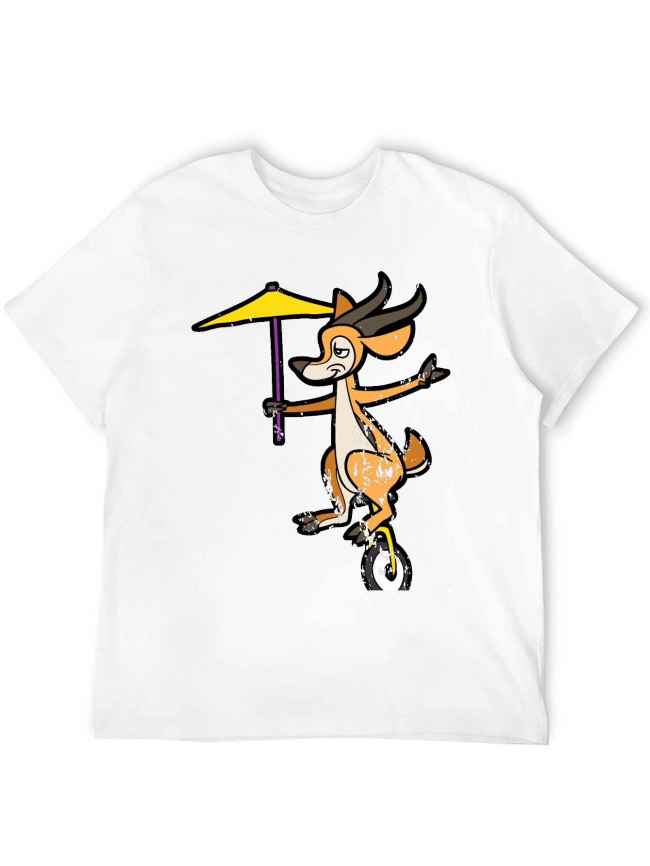 Funny Deer Unicycle Graphic Tee