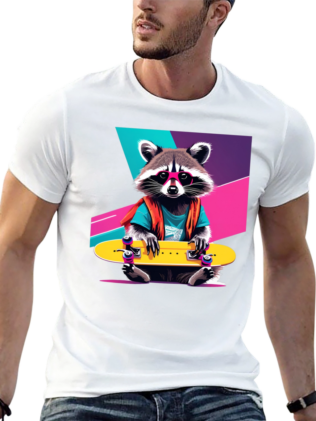 Rad Raccoon Skateboard T-Shirt
