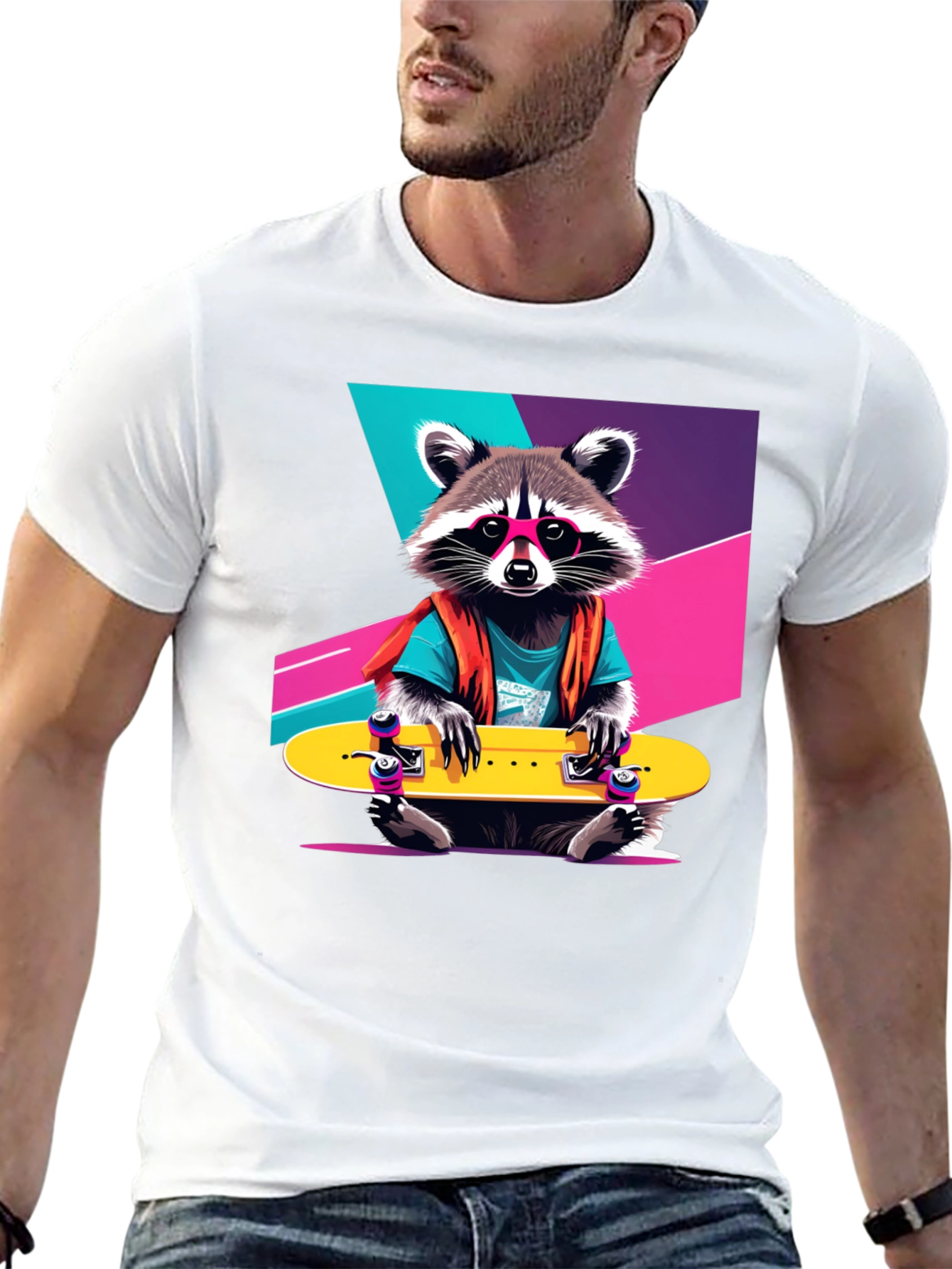 Rad Raccoon Skateboard T-Shirt