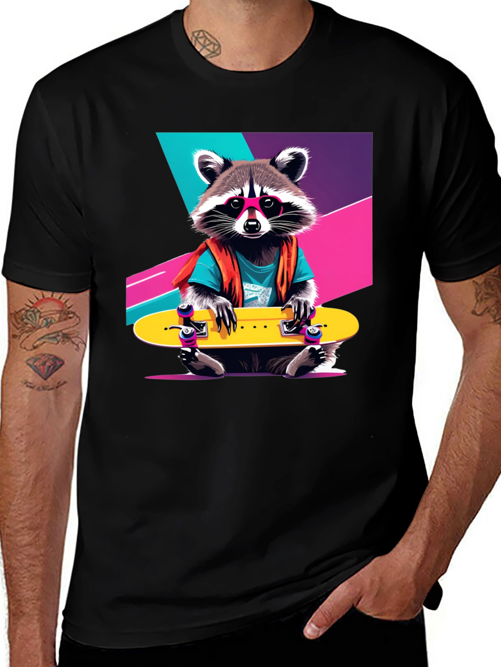 Rad Raccoon Skateboard T-Shirt