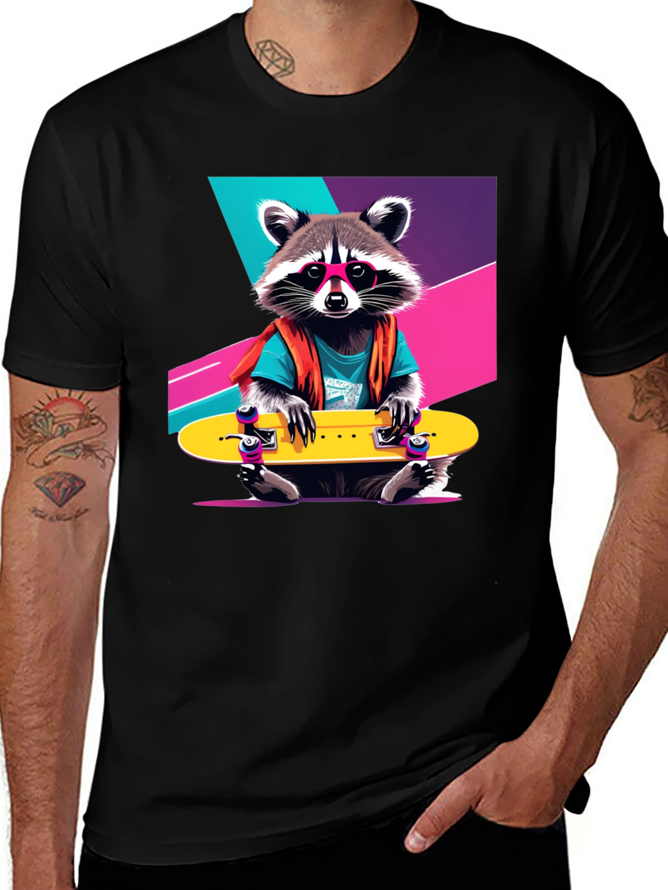 Rad Raccoon Skateboard T-Shirt