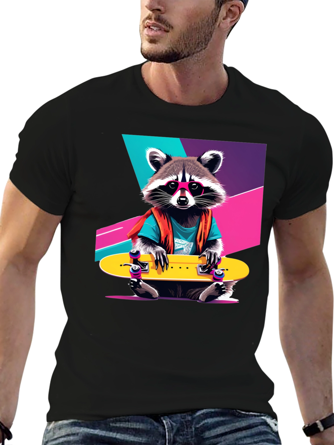 Rad Raccoon Skateboard T-Shirt