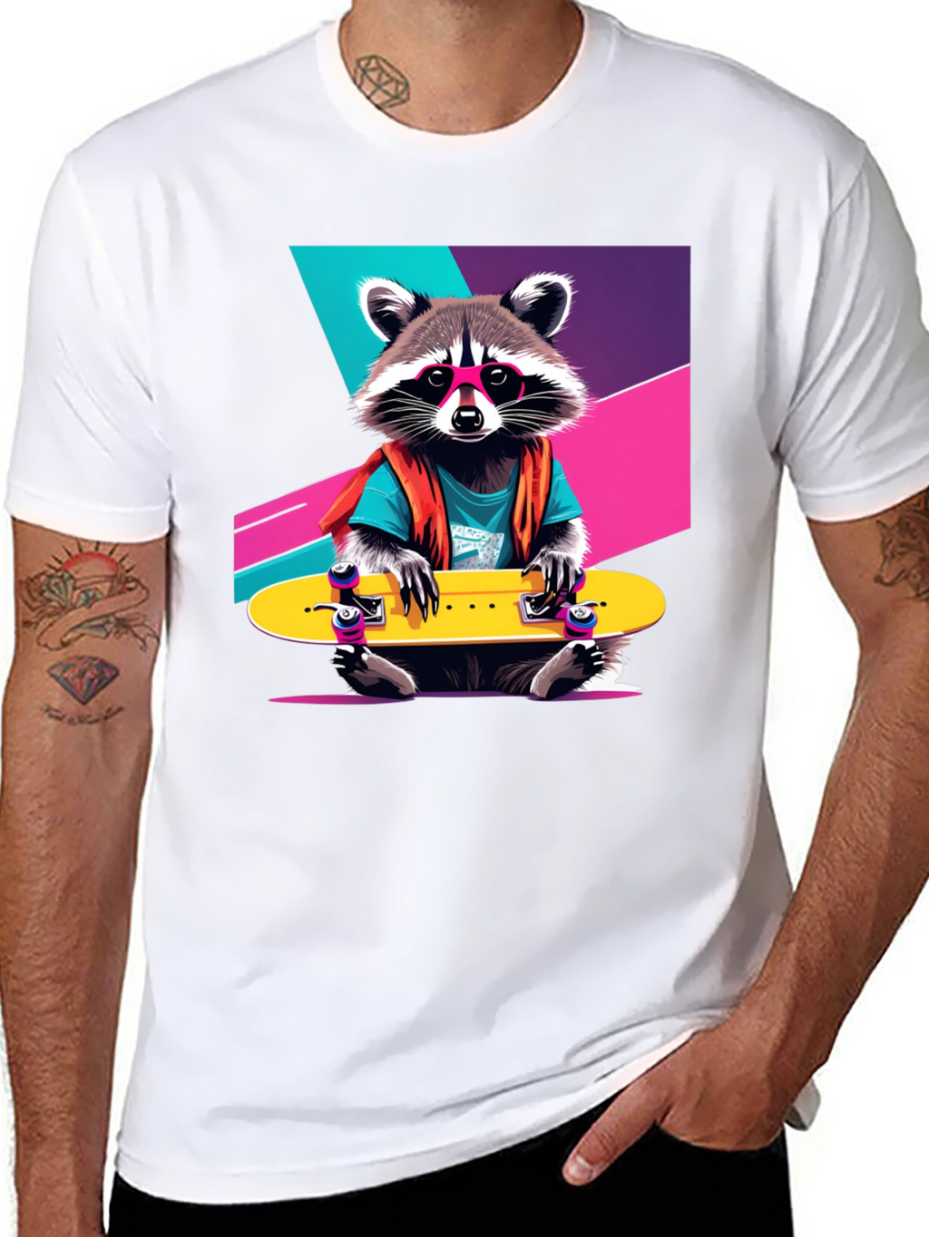 Rad Raccoon Skateboard T-Shirt