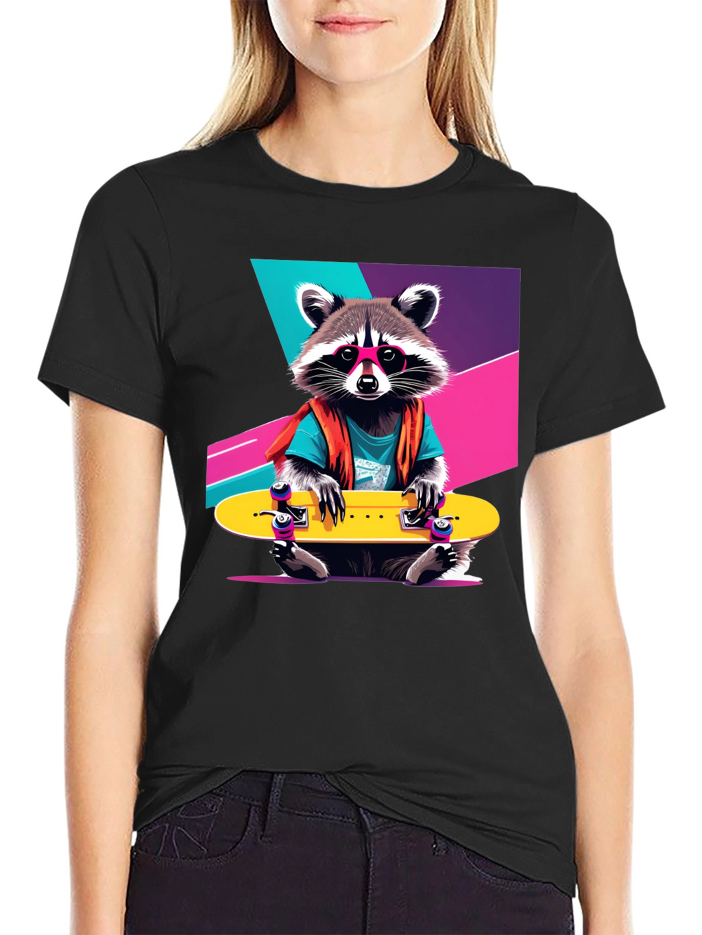 Rad Raccoon Skateboard T-Shirt