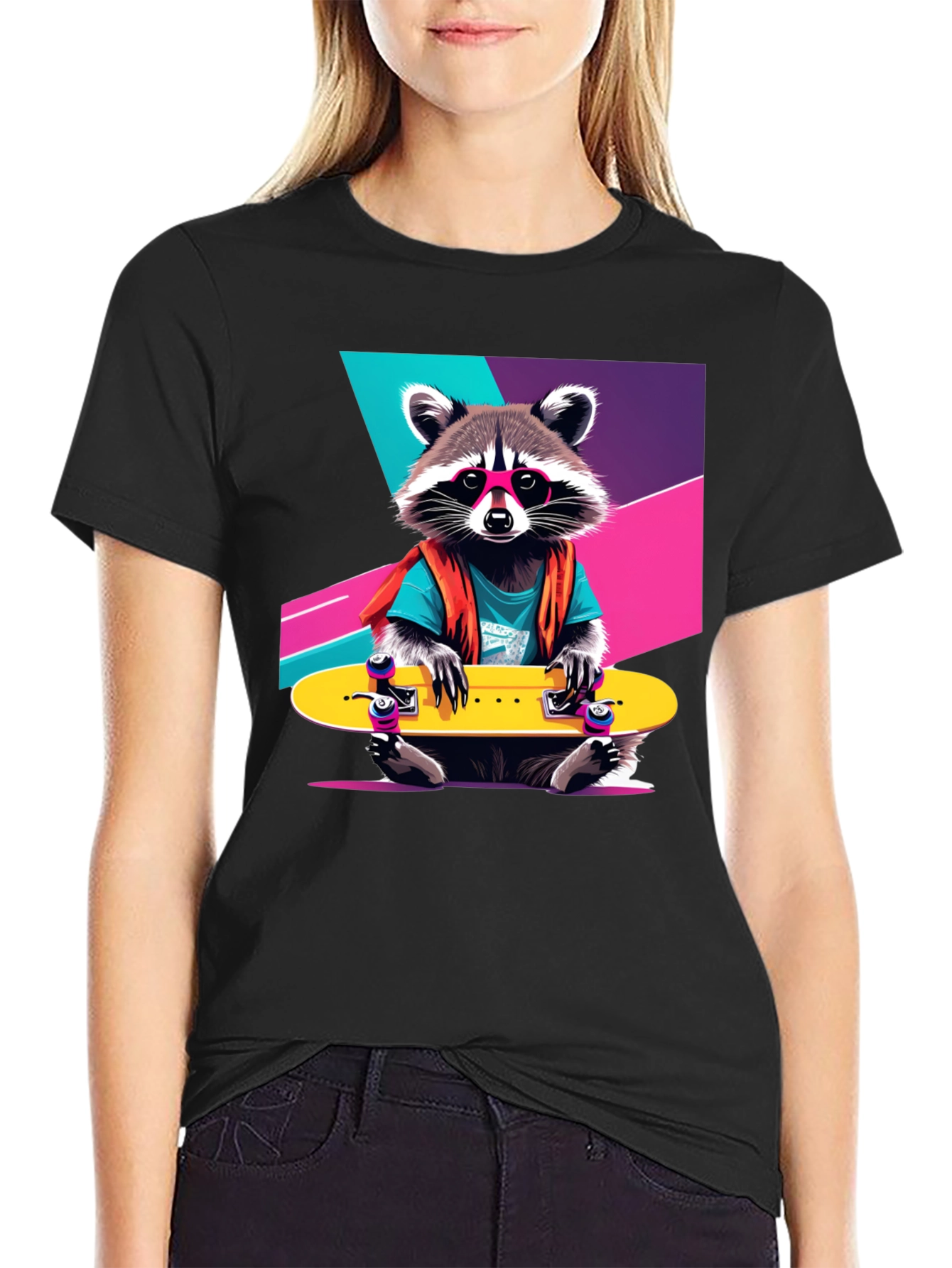 Rad Raccoon Skateboard T-Shirt