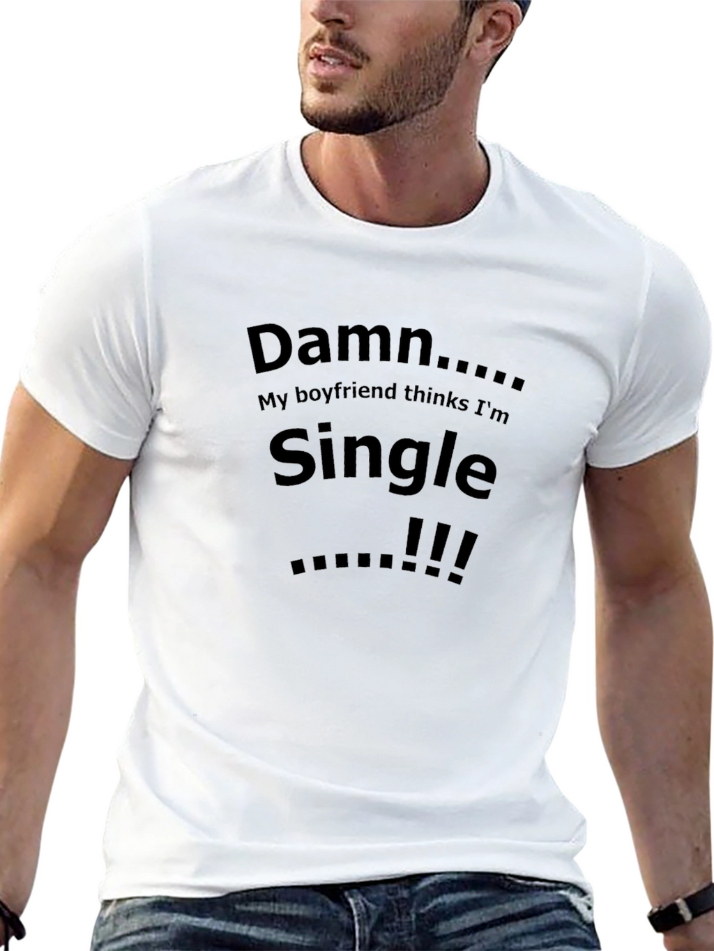 Damn Single Boyfriend Graphic Tee - Bold Statement T-Shirt