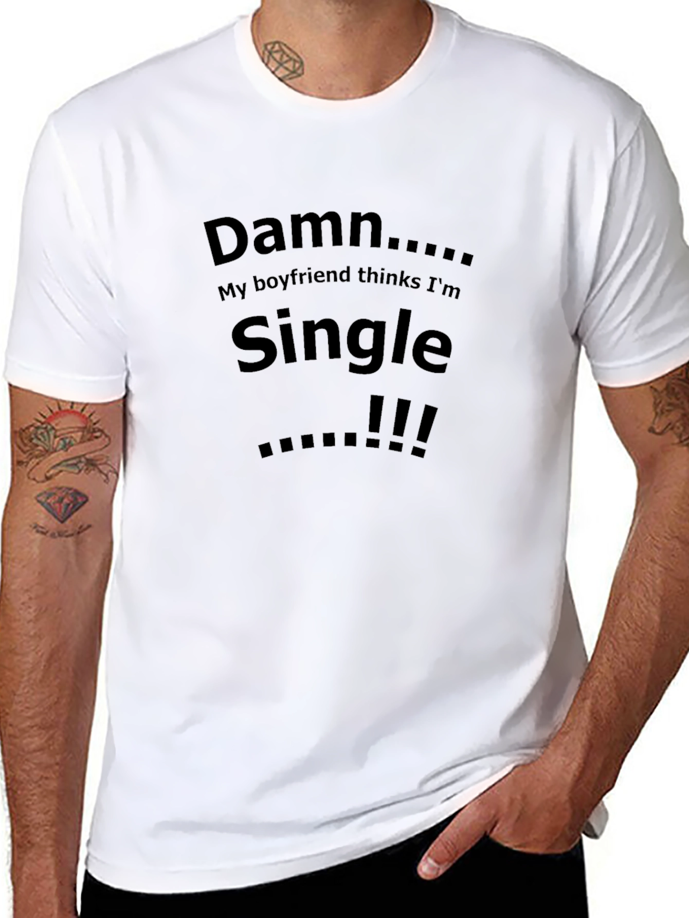 Damn Single Boyfriend Graphic Tee - Bold Statement T-Shirt