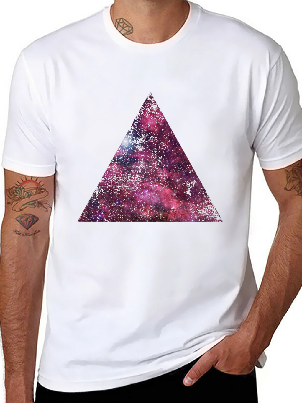 Galaxy Triangle Graphic T-Shirt - Black