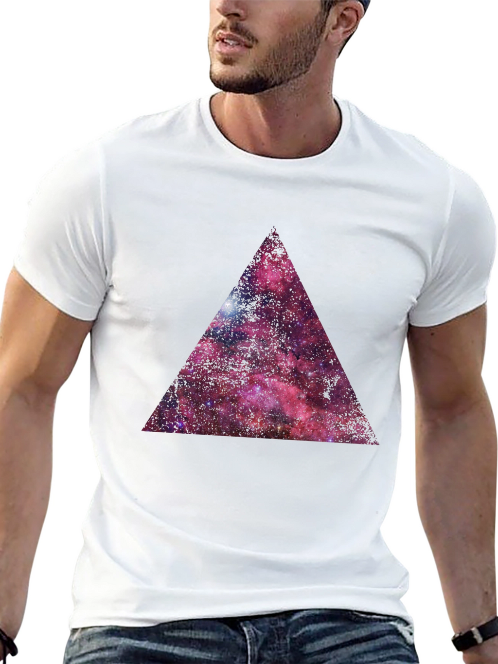 Galaxy Triangle Graphic T-Shirt - Black