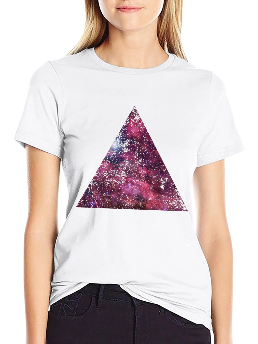 Galaxy Triangle Graphic T-Shirt - Black