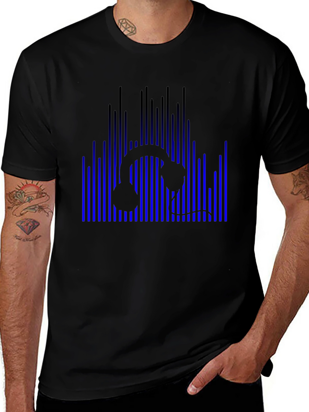 Headphone Graphic Tee - Black
