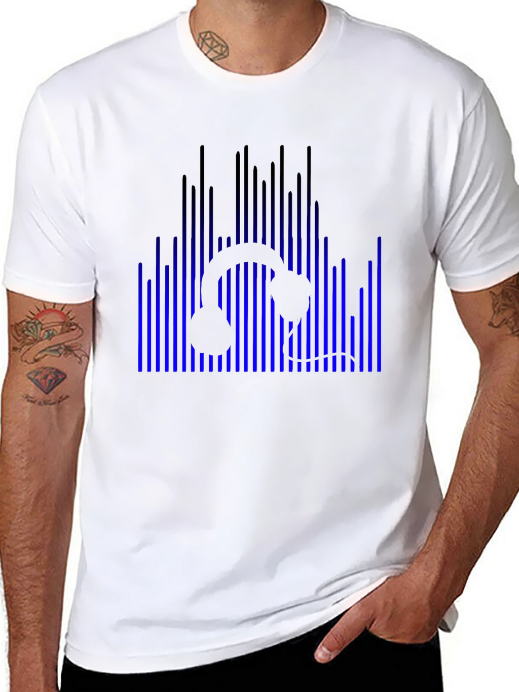 Headphone Graphic Tee - Black