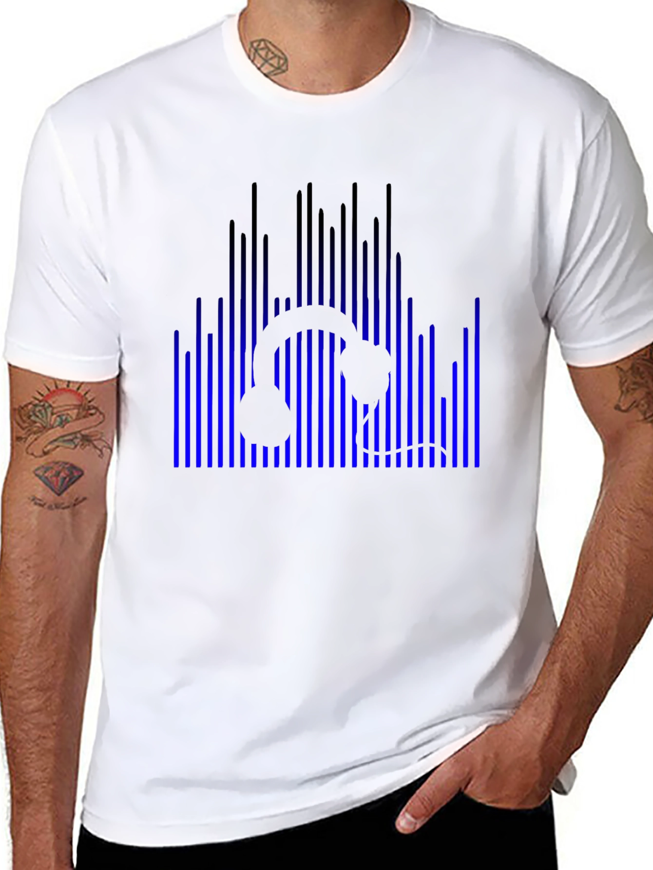 Headphone Graphic Tee - Black