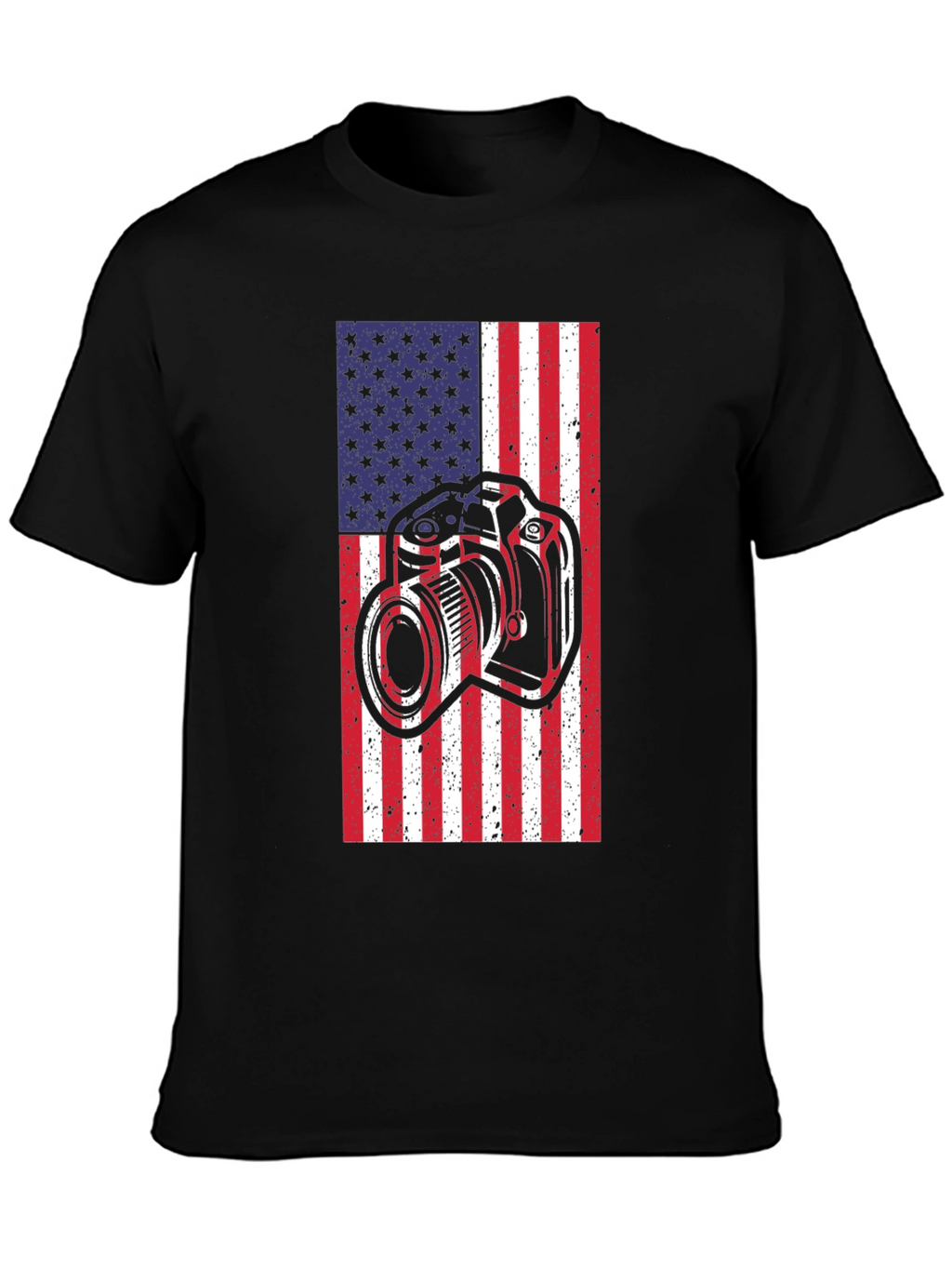 American Flag Camera Graphic T-Shirt