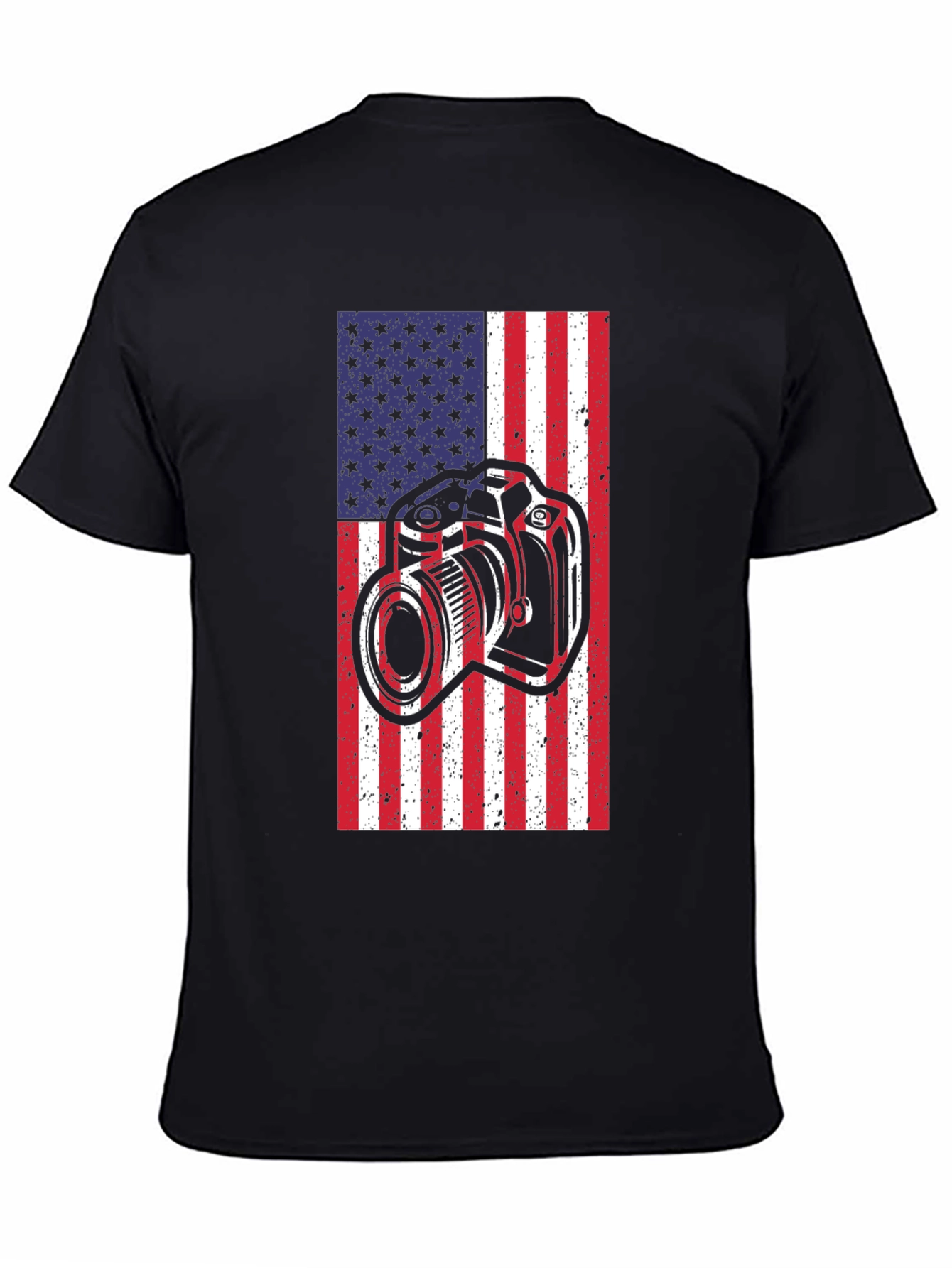 American Flag Camera Graphic T-Shirt