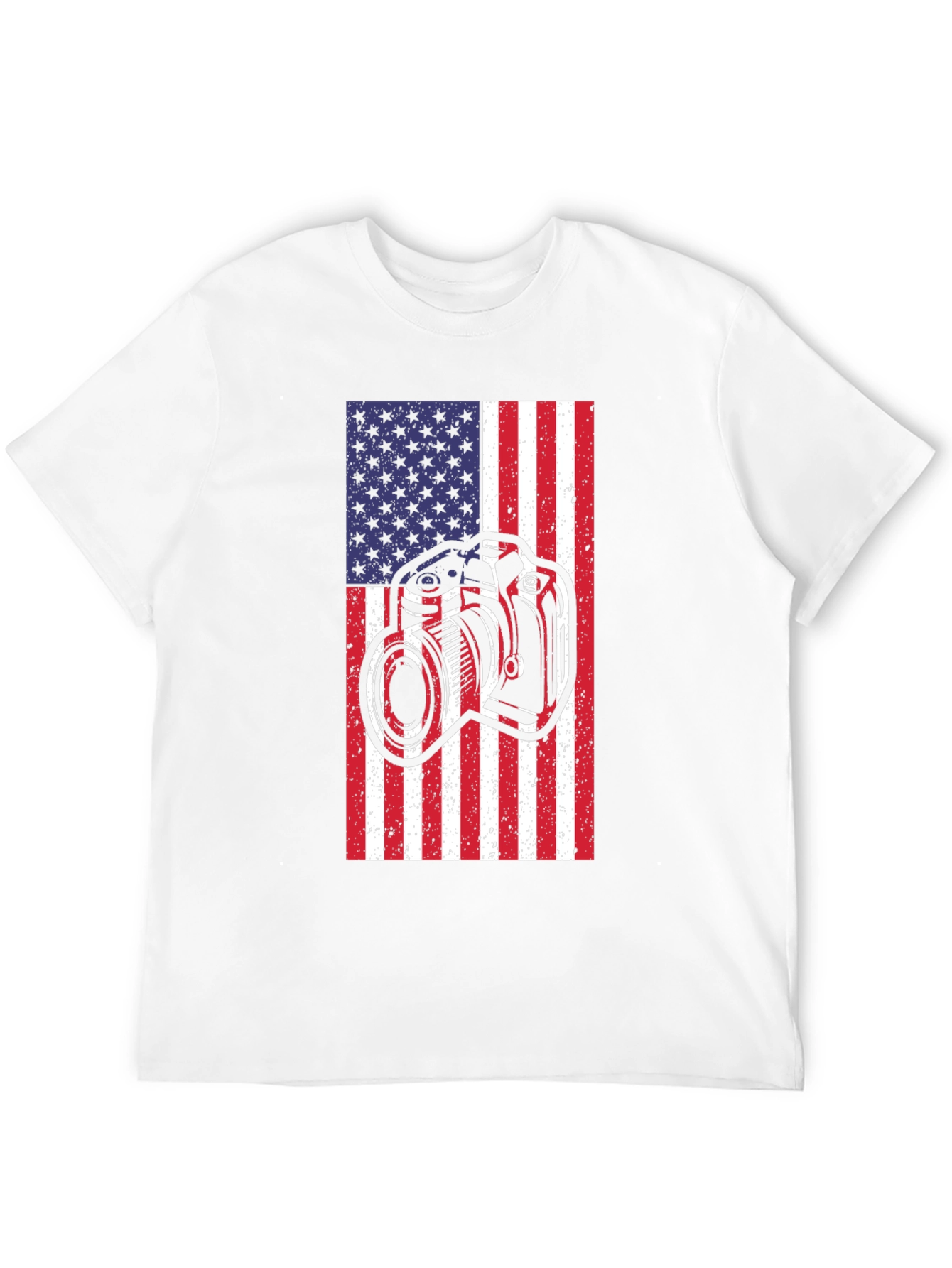American Flag Camera Graphic T-Shirt
