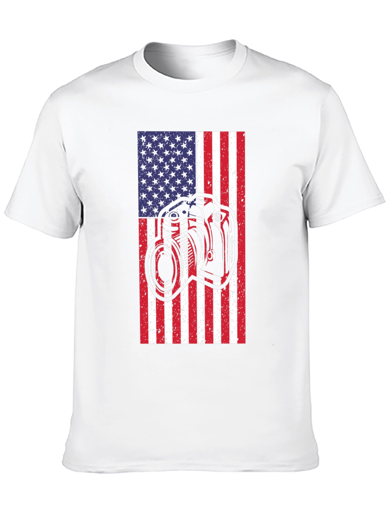 American Flag Camera Graphic T-Shirt
