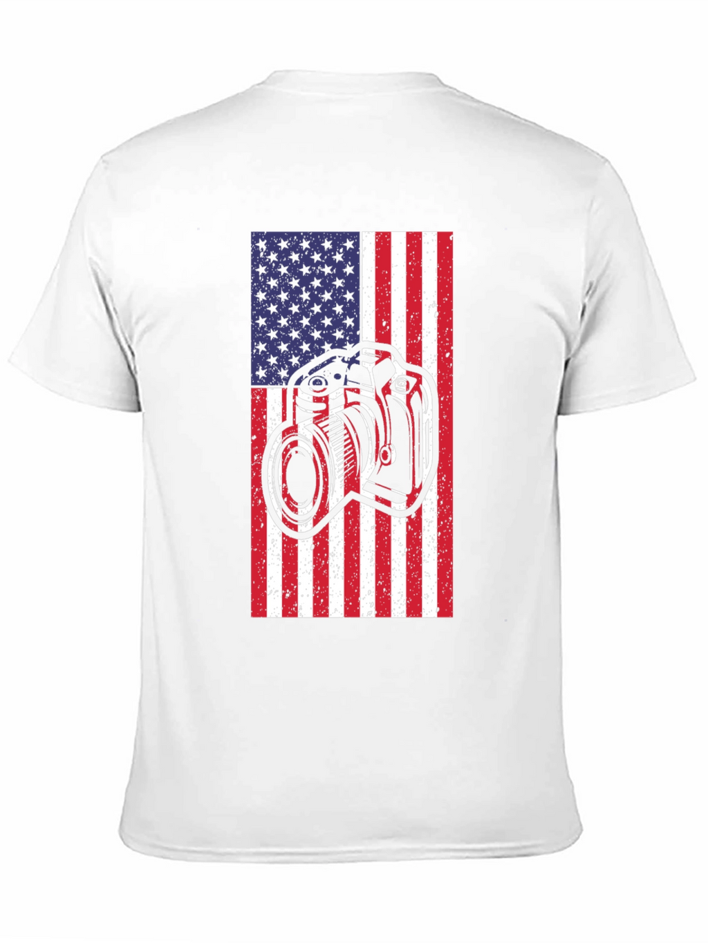 American Flag Camera Graphic T-Shirt