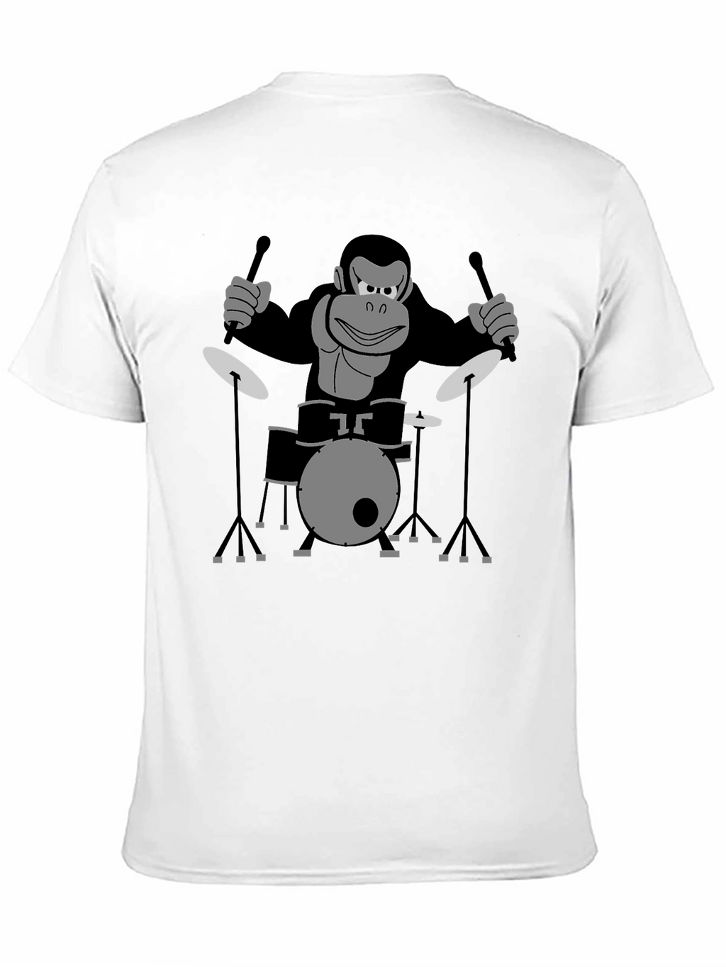 Monkey Drummer T-Shirt - Black Cotton Tee
