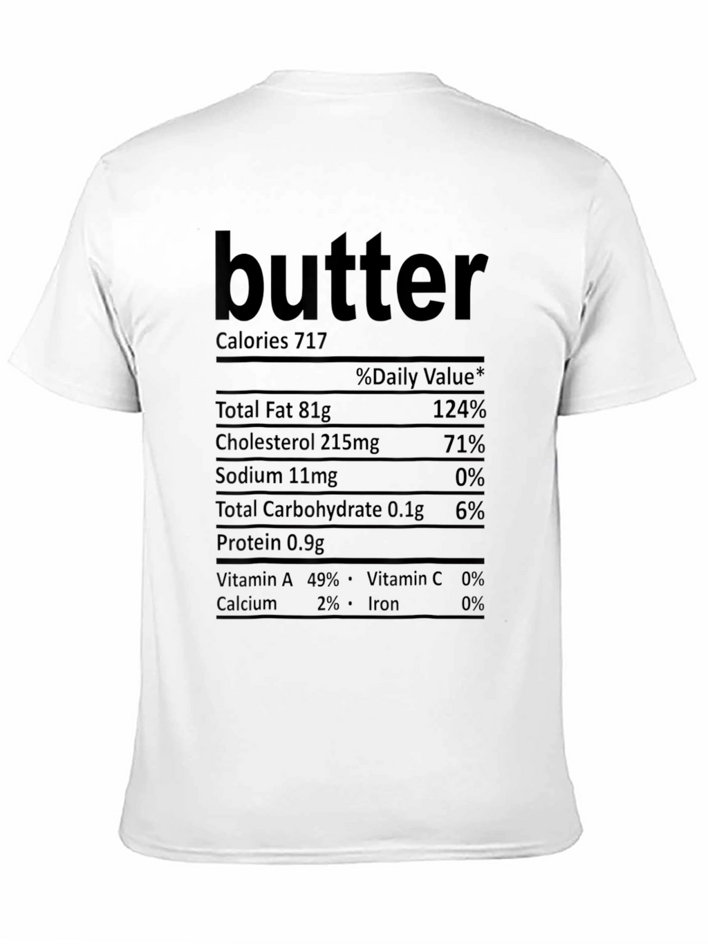 Butter Nutrition Facts T-Shirt - Funny Food Tee