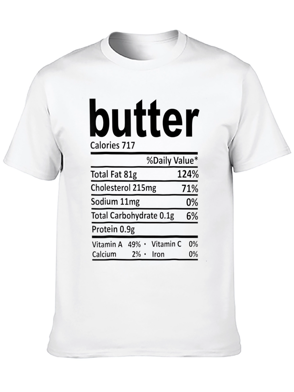 Butter Nutrition Facts T-Shirt - Funny Food Tee