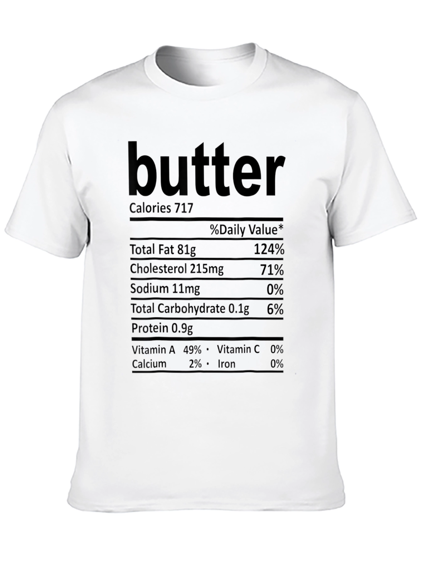 Butter Nutrition Facts T-Shirt - Funny Food Tee
