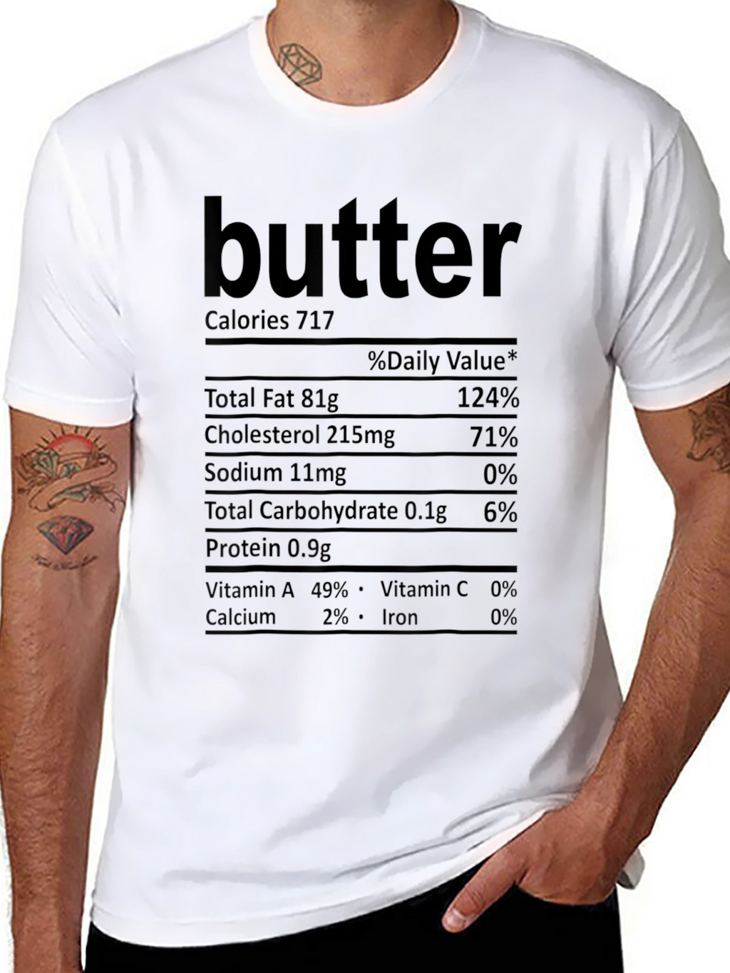 Butter Nutrition Facts T-Shirt - Funny Food Tee