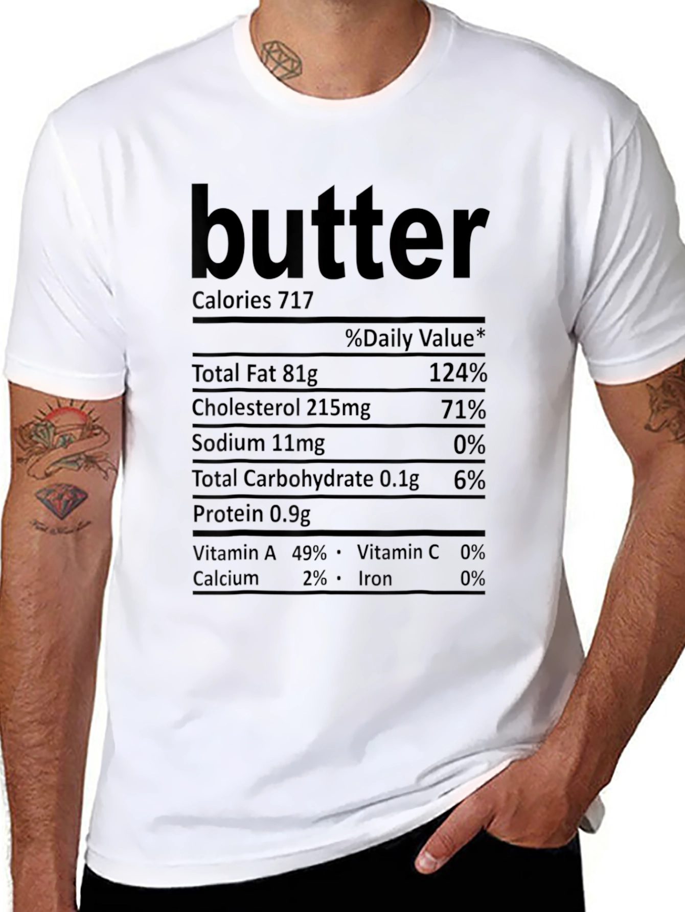 Butter Nutrition Facts T-Shirt - Funny Food Tee