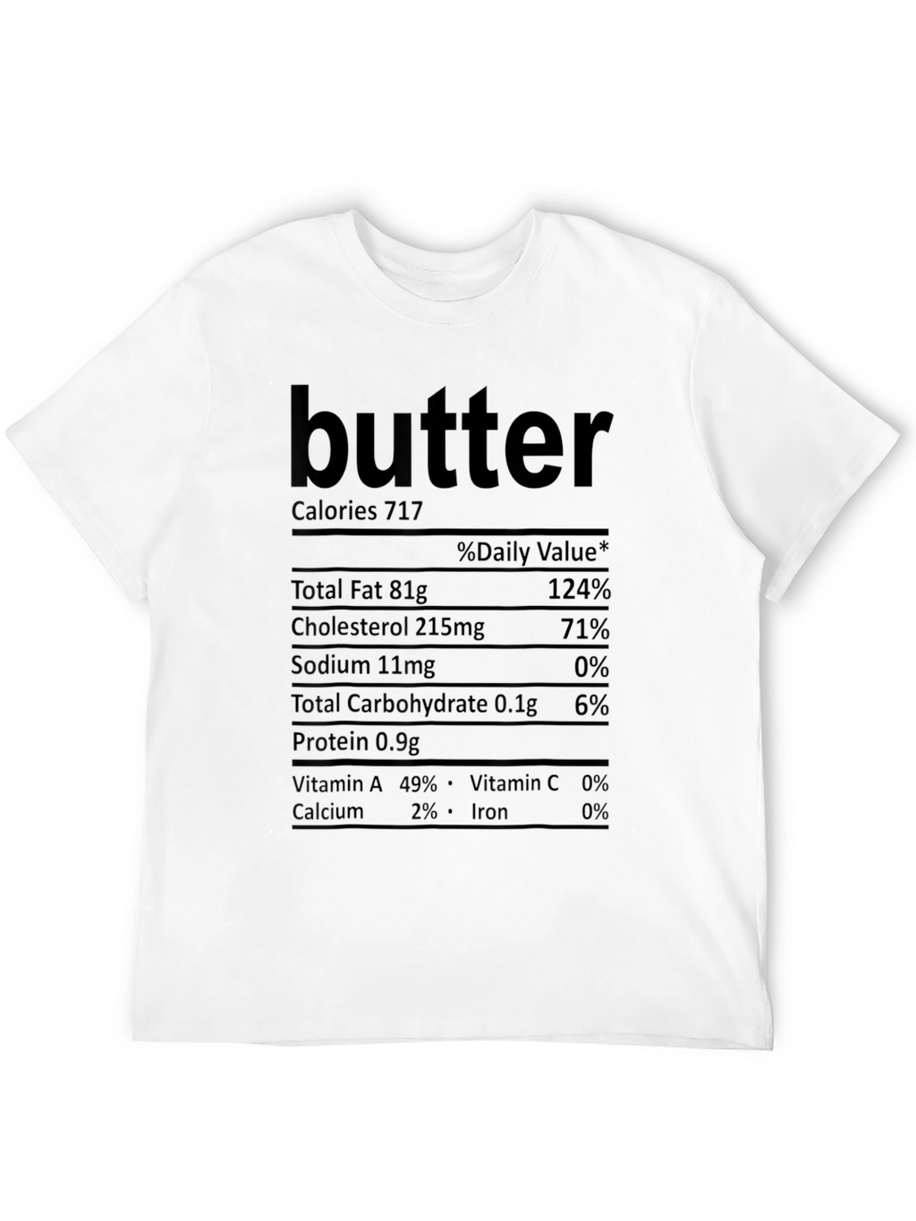 Butter Nutrition Facts T-Shirt - Funny Food Tee