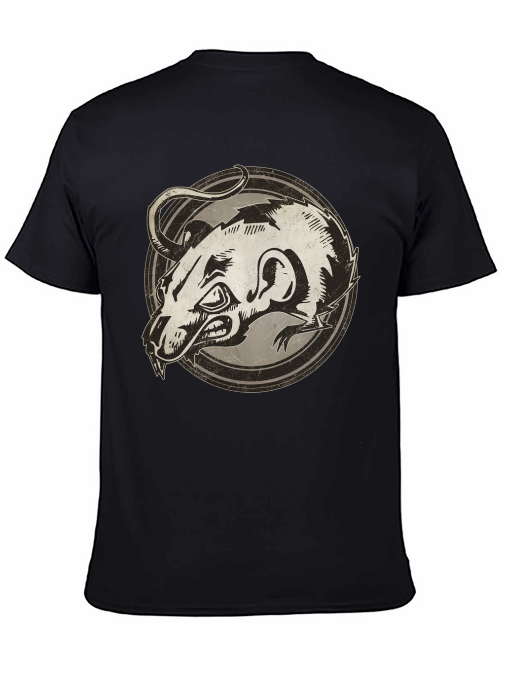 Rat Graphic Print Black T-Shirt