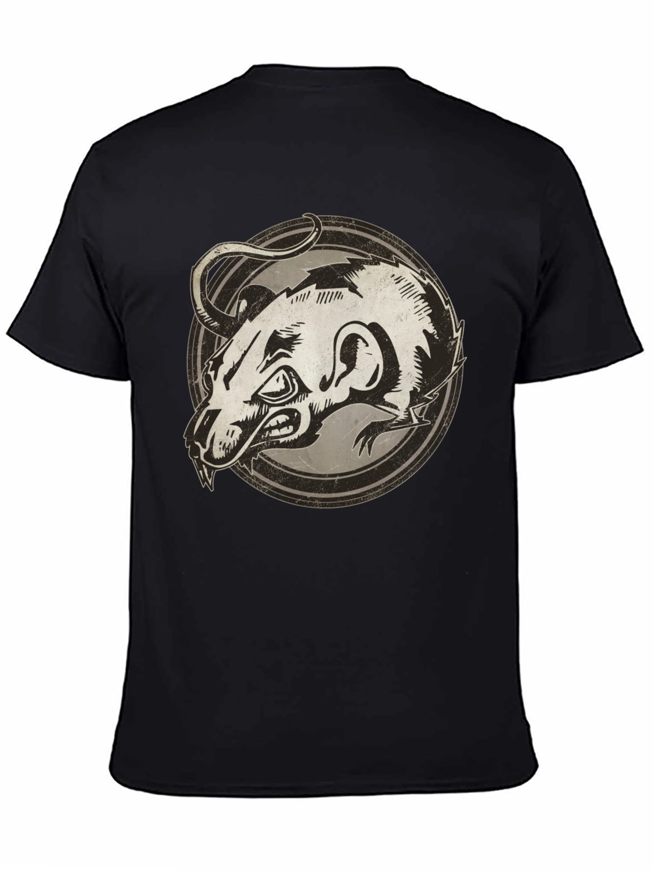 Rat Graphic Print Black T-Shirt
