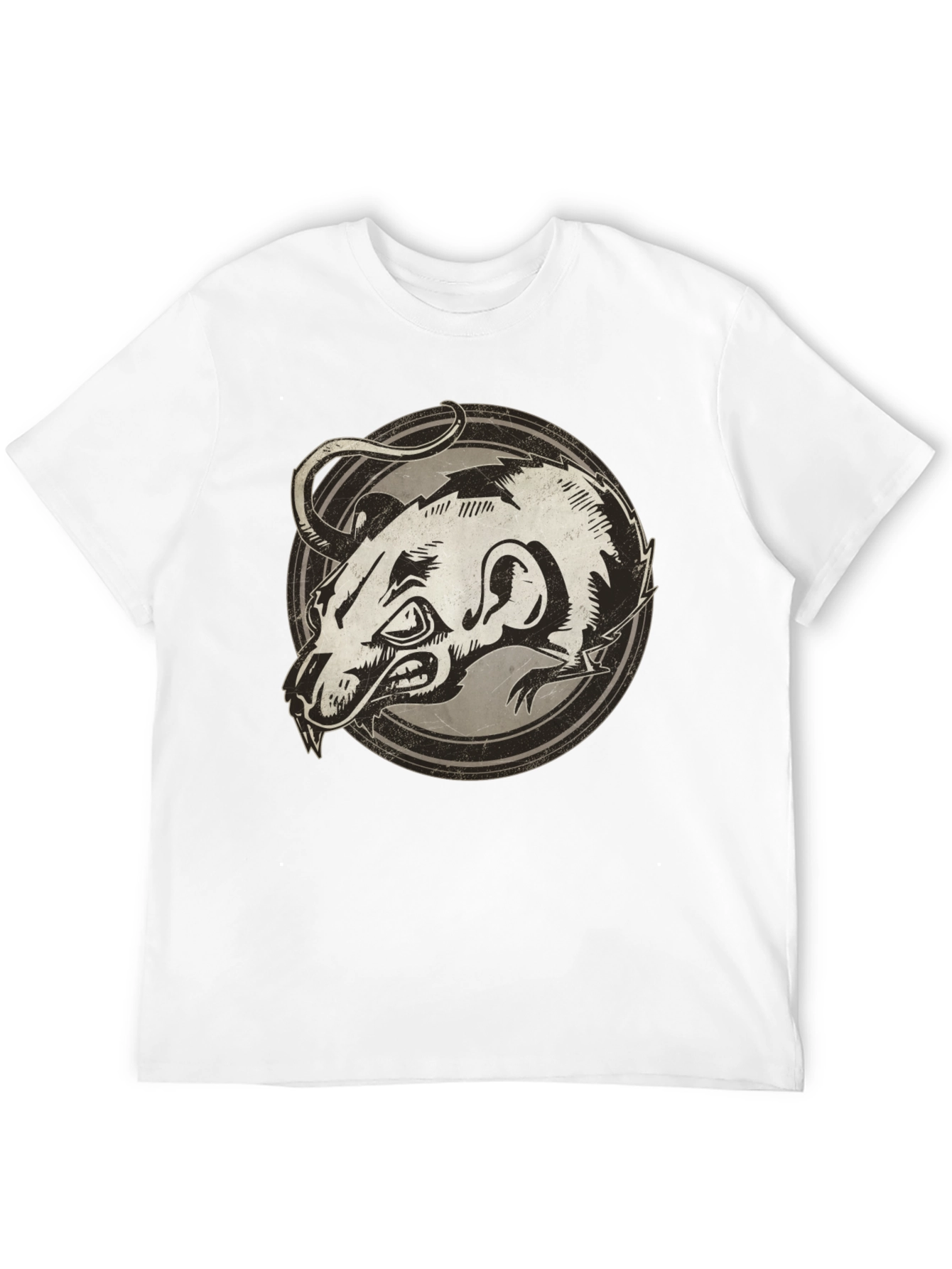 Rat Graphic Print Black T-Shirt