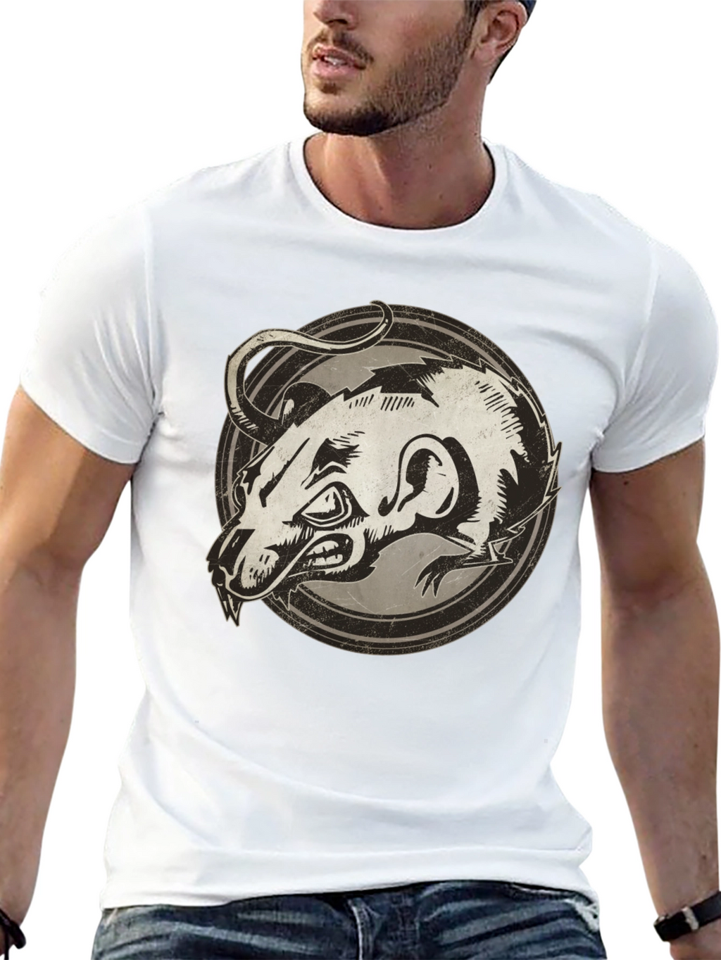 Rat Graphic Print Black T-Shirt