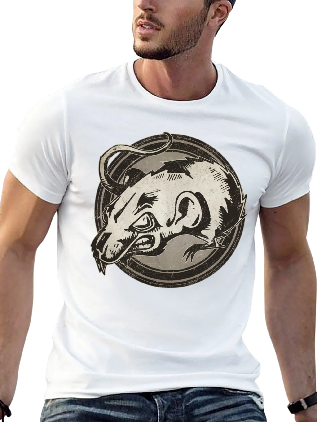 Rat Graphic Print Black T-Shirt