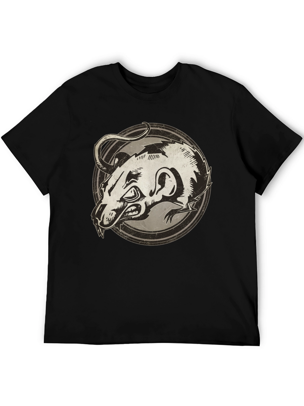 Rat Graphic Print Black T-Shirt