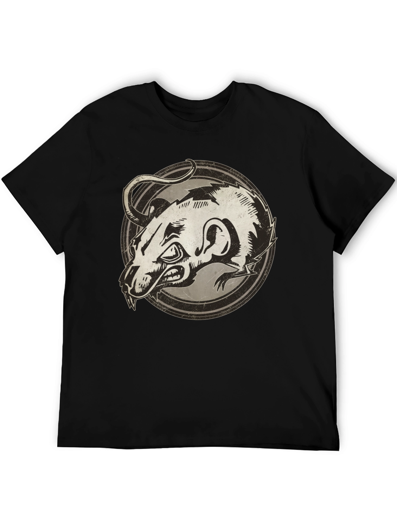 Rat Graphic Print Black T-Shirt