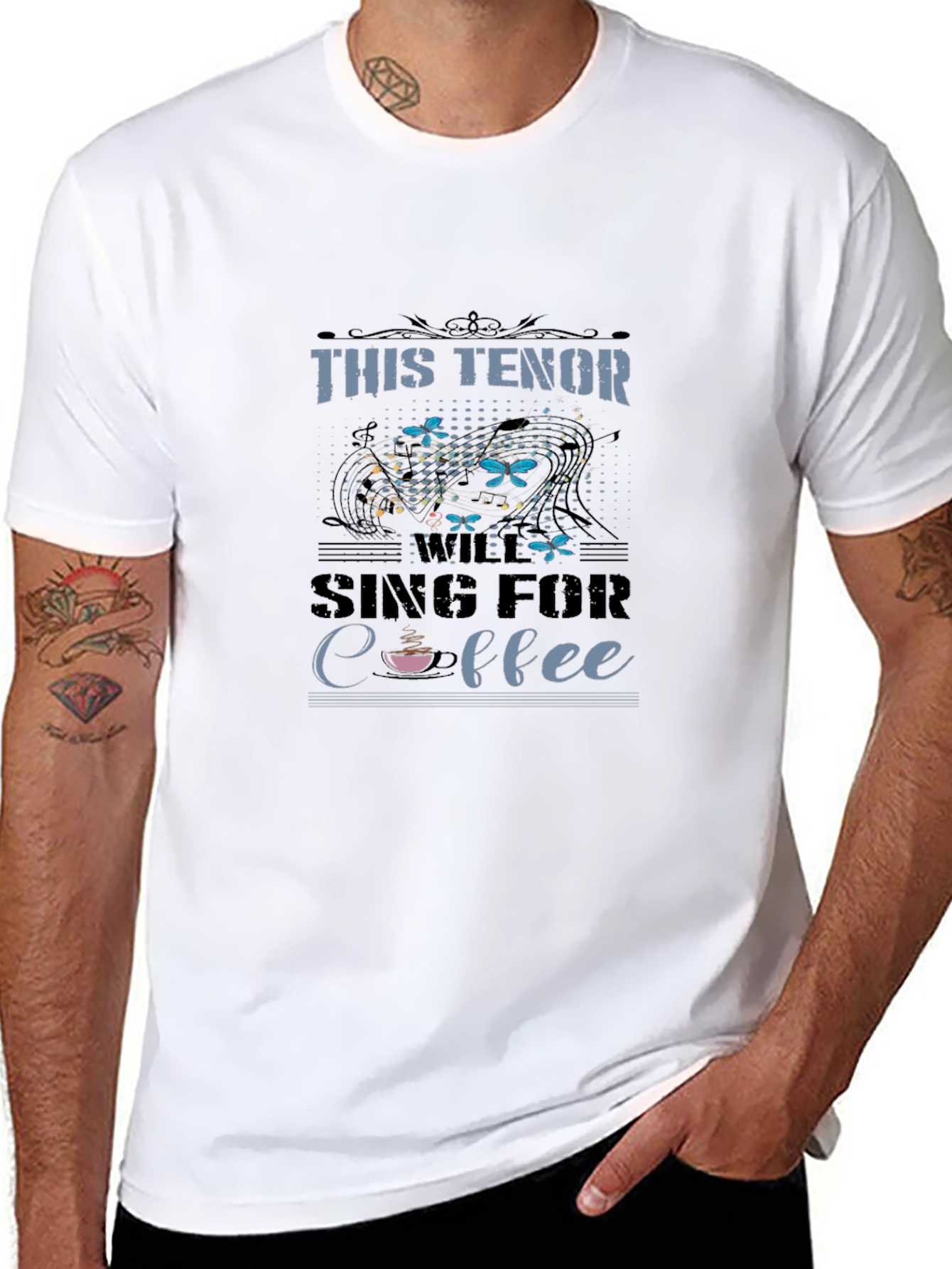 Tenor Sing For Coffee Black T-Shirt