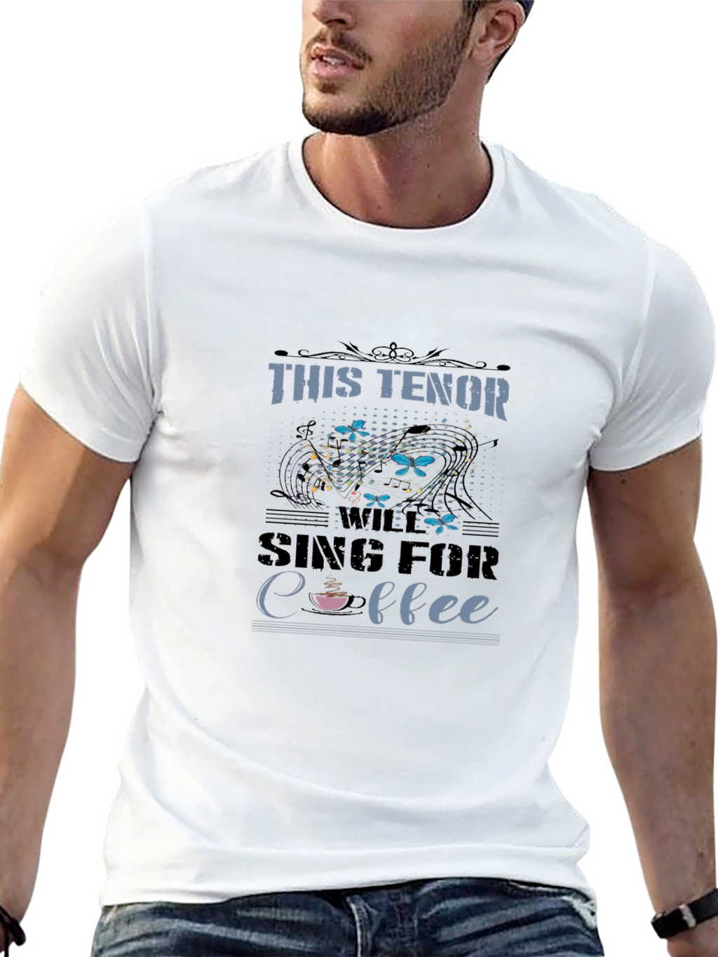 Tenor Sing For Coffee Black T-Shirt