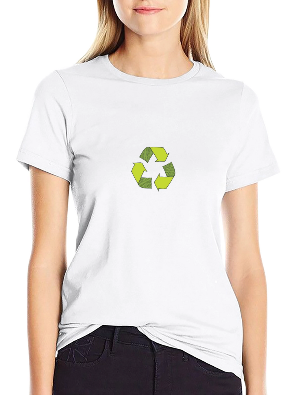 Eco-Friendly Black T-Shirt with Recycle Symbol