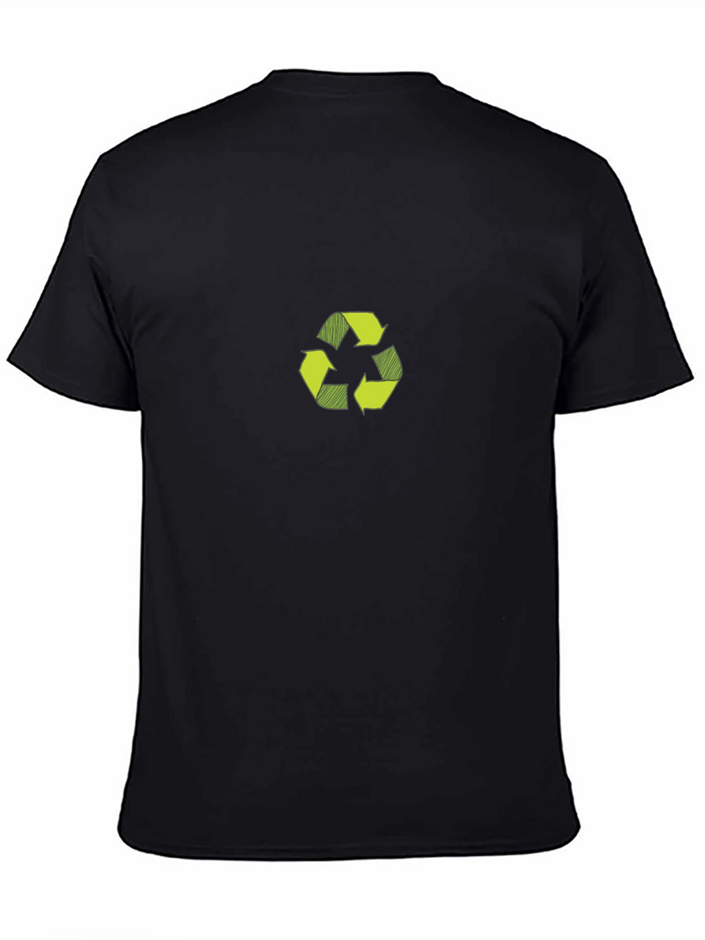 Eco-Friendly Black T-Shirt with Recycle Symbol
