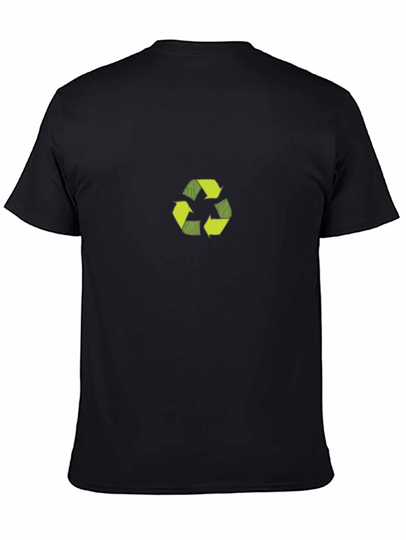 Eco-Friendly Black T-Shirt with Recycle Symbol