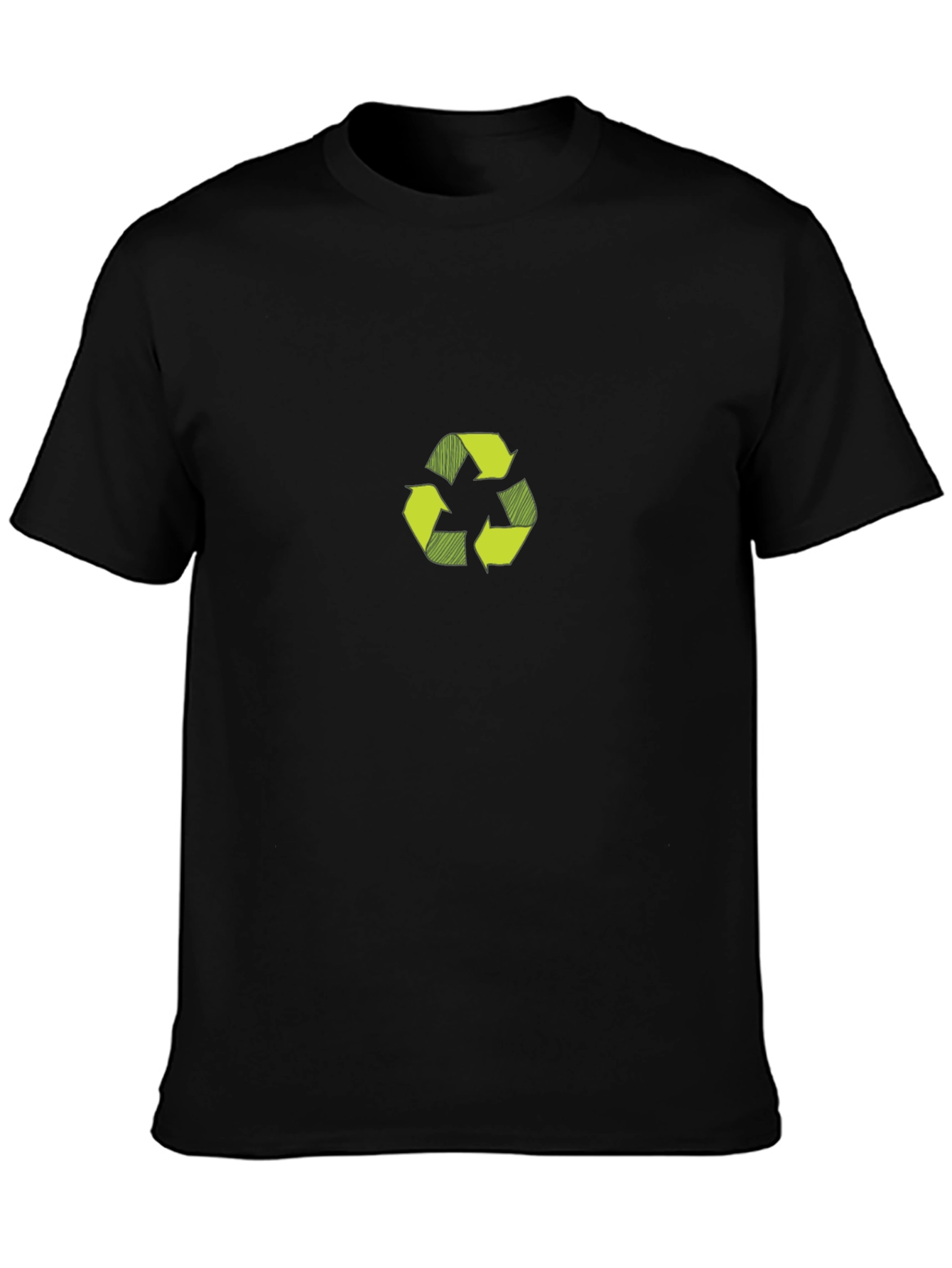 Eco-Friendly Black T-Shirt with Recycle Symbol